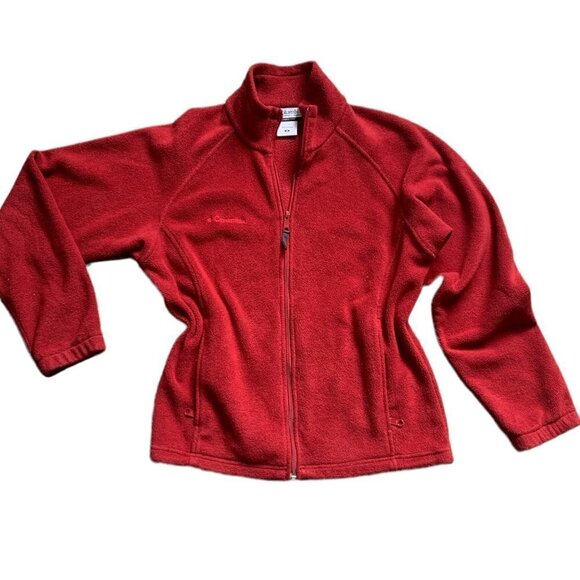Columbia Sportswear Fleece Full Zip Jacket Women's M Red #64A - Picture 2 of 7